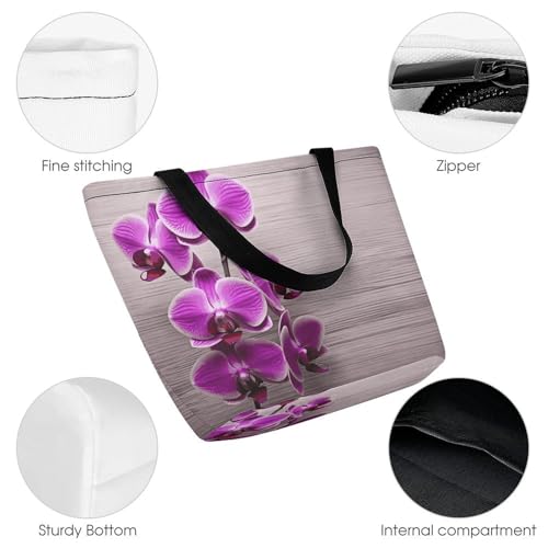 Tote Bag for Women Shoulder Bag Orchid Handbags for Travel Work Beach Bag3