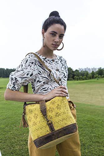 Myra Bags Fervor Canvas, leather & Rug Shoulder Bag S-19392