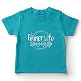 lepni.me T-Shirt pour Enfants Vie des Joueurs Cadeau pour Le Joueur Programmeur, Programmeur, passionné de Jeux vidéo (14-15 Ans Bleu Clair Multicolore)