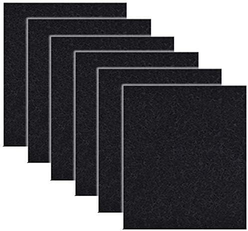 6 Pack Black Charcoal Cat Litter Box Replacement Filter Hooded Cat Litter Boxes Pans Carbon Odor Filters (6.5 * 6 Inch)