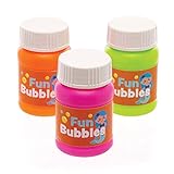 Incluido en el paquete: Nuestras mini varitas de pompa de jabón para niños incluyen 8 piezas en 4 colores variados: Azul, verde, rosa y naranja. Cada botella de solución de jabón mide 5 cm (1.9 pulgadas) de alto.