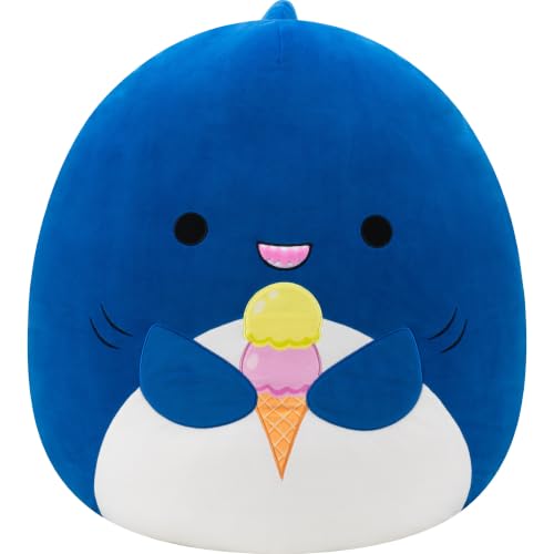 Squishmallows Original 24in Mav the Blue Shark Holding Ice Cream – Official Jazwares Plush (Jumbo)