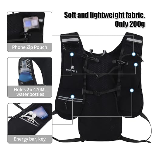 Lightweight Running Vest Backpack Outdoor Sports Trail Racing Marathon Hiking Fitness Bag Hydration Vest Pack for Men Women,Cycling Hydration Backpack Water backpack - Image 5