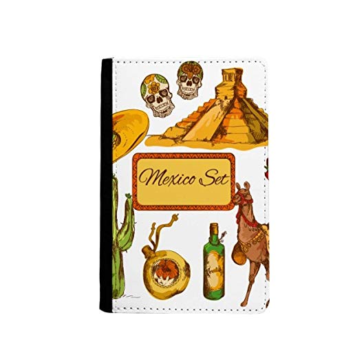 Portefeuille de voyage et protège-passeport mexicain à motif pyramide