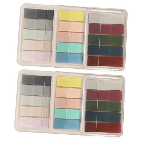 Artibetter 6箱 多彩で透明な 再利用可能付箋ストリップ 箱 書類整理にな 粘着式読書用マーカー 柔らかく透ける テキスト保護付き