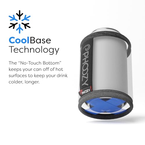 Image of PHOOZY Insulated Can Cooler for 12 oz Cans - Patented Drink Sleeve with NASA-Inspired Technology - Keeps Beer, Soda & Sparkling Water Cold Longer - Lightweight Outdoor Can Holder - Space White