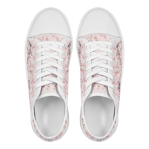 Cherry Blossoms Canvas Shoes for Women Classic Low Top Sneakers Fashion Slip on Work Shoes for Daily Walks2