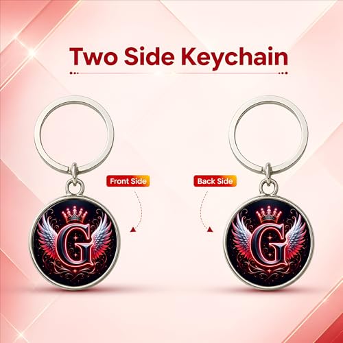Image of magical gifts MG | Premium Alphabet & Initial Metal Keychain for Bags & Keys | Double-Sided | Personalized Initial Charm Keyring | Heavy-Duty Metal | Perfect for Gifting & Daily Use