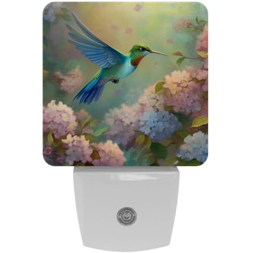 Lámpara de noche LED Floral con sensor crepúsculo-control miniatura 1
