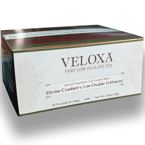 Veloxa™ Very Low Oxalate Tea (30 Pyramid Tea Bags, Devine Cranber...