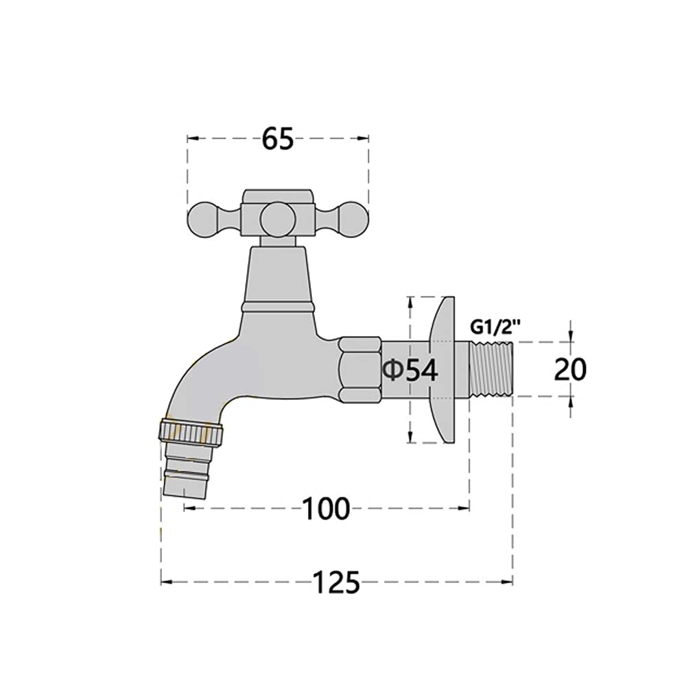 QHQQXN Grifo de Agua de Apertura rápida de Estilo Europeo, Grifo de Lavadora de Bronce Negro frío único montado en la Pared, Grifo de jardín, Cepillo de latón, Aceite, Grifo de Lavadora de Doble Uso