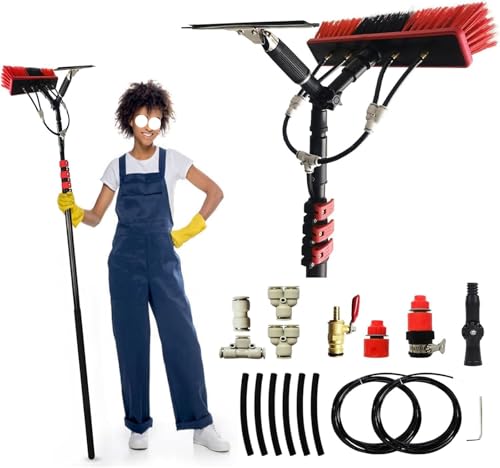 Kit brosse de nettoyage vitres extérieur extensible 9m pour l'entretien de la maison
