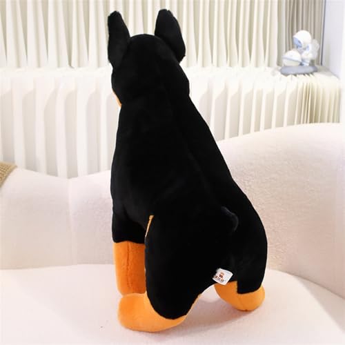 KUKUShining Realistisches Doberman Kuscheltier, Weicher Hund Stofftier Plüsch Kinder und Sammler Perfekt für die Wohnzimmerdekoration(40cm/15.7in)