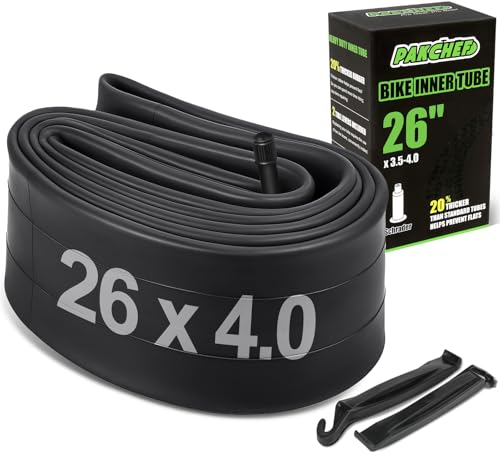 PAKCHEF 26x4.0 Fat Bike Tube with Schrader Valve - Heavy Duty Inner Tubes for 26 inch x 3.5/4.0 Electric Bicycle Road Mountain, Reliable Performance & Smooth Ride