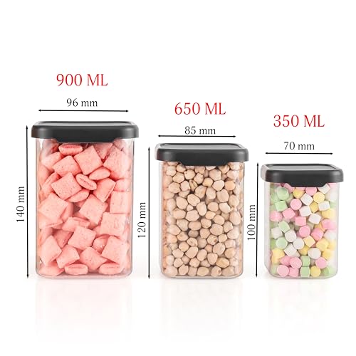 Image of Kitchen Storage Set Of 18 Airtight Containers Set For Kitchen Storage And Containers Box For Pantry Organization And Container For Kitchen Accessories Items & Storage Set of 18-(350ml+650ml+950ml)