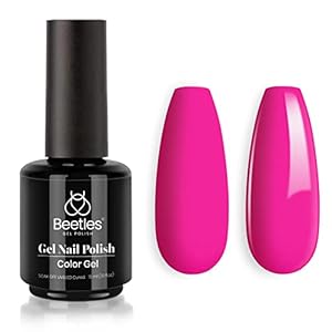 Beetles Gel Nail Polish Electric Pink Color Hot Pink Nails Soak Off UV LED Nail Lamp Spring Summer Gel Polish Gift for Girls -SIZE: .5 fl.Oz/Each 15 ml/Each Pink