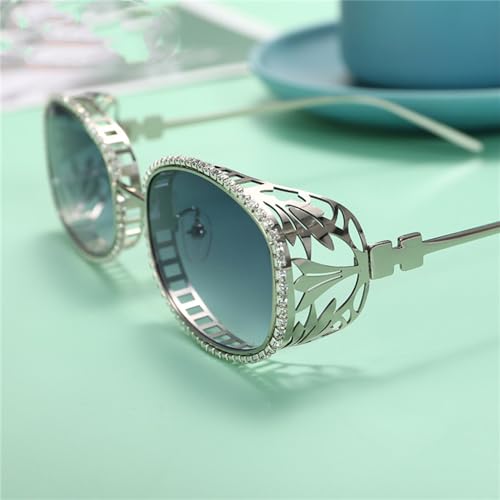 Vintage Oval Diamond Sunglasses Men Women Oval Crystal Eye Protection Punk Eyewear UV4004