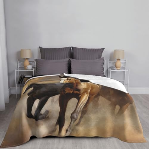 Couverture polaire imprimée chevaux pour des instants de complicité et de douceur au lit - 6