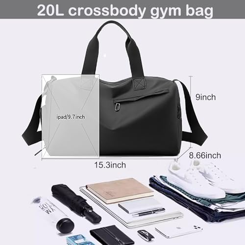 Small Gym Bag with Wet Pocket Shoes Compartment Weekender Overnight Bag Travel Duffle for Yoga Fitness Sports (ArmyGreen)2