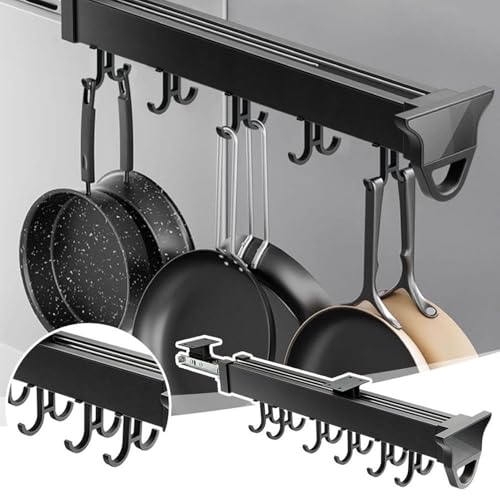 Support coulissant balai et crochets de rangement garage pour outils