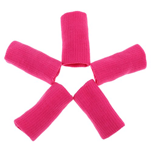 LEIPUPA 5pcs Protetor De Dedo Elástico Esportes De Suporte De Artrite Envoltório Reto - Rosa vermelh