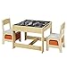 eSituro SCTS0002 Ensemble de Table et chaises pour Enfant Set 1 Table et 2 chaises en MDF Robuste avec tiroir de Rangement Blanc+chêne