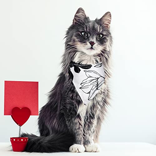 Anydesign 4 Pack Dog Bandanas Black White Reversible Triangle Dog Bibs Geometry Pattern Adjustable Pet Neckerchief Dog Scarf For Small Medium Large Pet Cat Dog Costume Accessories #TOP5