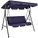 SPRINGOS Balancelle de jardin Fiona, balancelle Hollywoodienne avec toit, banc de balancement, pour 3 personnes, H x L x P : 150 x 170 x 109 cm (bleu marine).