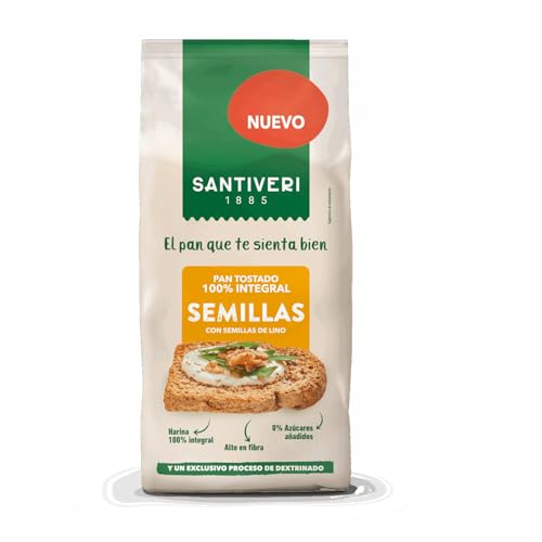 SANTIVERI - PAN TOSTADO 100% INTEGRAL SEMILLAS (1U)