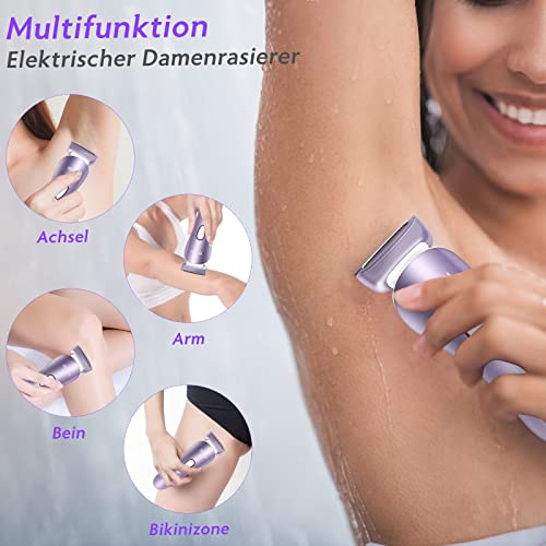 Damenrasierer Elektrisch Nass und Trocken, Bikini-Trimmer Intimbereich, Rasierer Damen Elektrisch für Frauenhaar, Beine… - Image 4