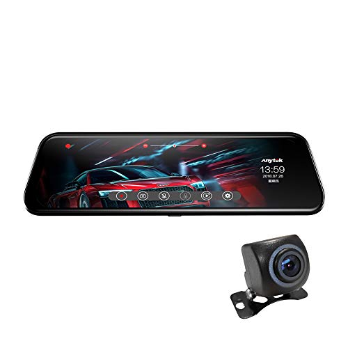 Preisvergleich Produktbild YSHtanj Auto DVR Auto DVR T12+ 24,6 cm Auto Rückspiegel DVR 1080P Dual Lens Kamera Dashcam Recorder - schwarz