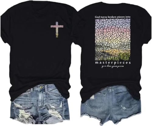 Women's Christian Bible Verse Graphic T Shirts Vintage Jesus Faith