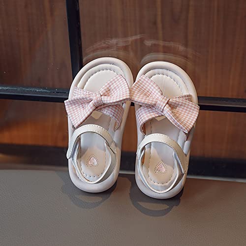 Girls' Sandals Princess Shoes Fabric Strap Bow Open Toe Soft Bottom Beach Sandals Daily Casual Rose Jelly Sandals2