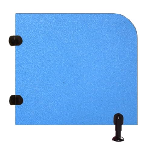 Mampara de madera para urinarios en color azul para baños públicos