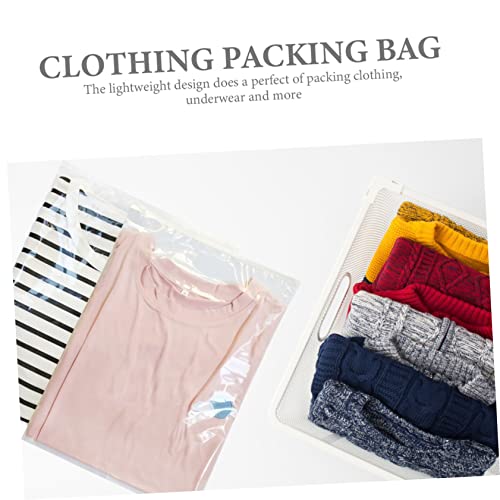 100pcs Travel Sealed Storage Pouches Transparent Clothing Organizer Bags for Packing Clothes Socks and Accessories Easy-open Design for Travel and Home Use4