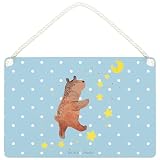 Mr. & Mrs. Panda holzbild Bär Träume DIN A4 - Geschenk, Holzschild, Türschild, Teddy, Schild, Traumdeutung, Wandbild Holz, Traum, kleine aufmerksamkeit, Träumen