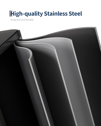 Garvee Trash Can, 2 x 8 gal (2 x 30 L) Garbage Can for Kitchen Dual Compartment Recycling Kitchen Step Trash Bin, Stainless Steel Trash and Recycle Bin Combo with Soft-Close Lid,Black - image 3
