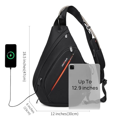 Mochila Sling Negra 19L para Hombre con Porta Botella miniatura 5
