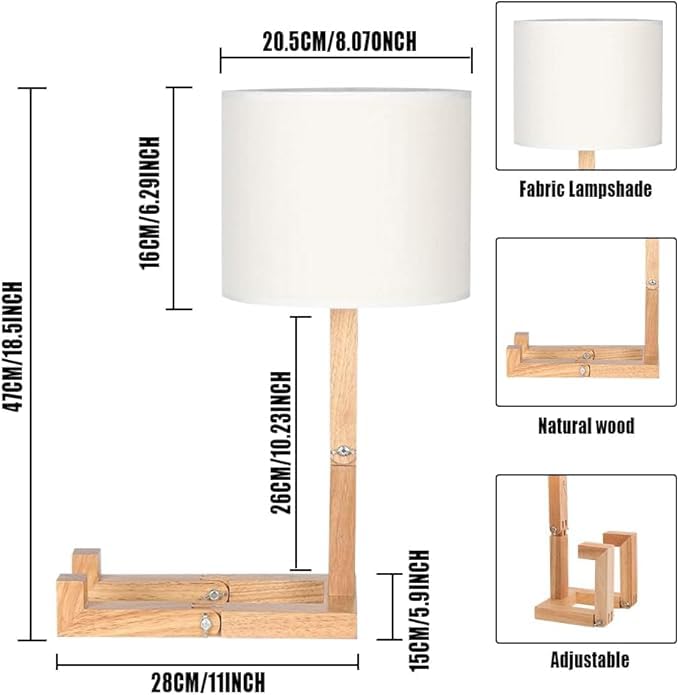 Roboter Schreibtischlampe Set von 2,Nette Nachttischlampe für Schlafzimmer,Holz kreative Tischlampe,Einstellbare Form Nachttisch Spaß Funky Lampe,DIY Spaß Roboter Lampe für Schlafzimmer