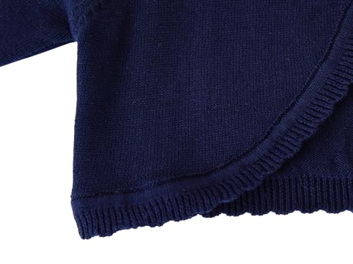 Image of Girls Bolero Cardigan Sweater Toddler Kids Long Sleeve Button Knit Shrug Cropped Cover Up Jacket Tops