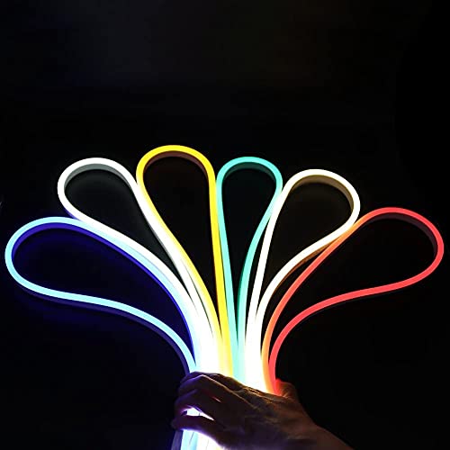 XUNATA 3m Neon LED Streifen Warmweiß, 220V 2835 120leds/m IP65 Wasserdichte, Diffusion Flex LED Schlauch für Heim DIY Festival Dekoration