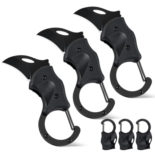 Image of FUNBRO 3 Pack Small Pocket Knife Box Cutter, 1.34 in Blade, Black