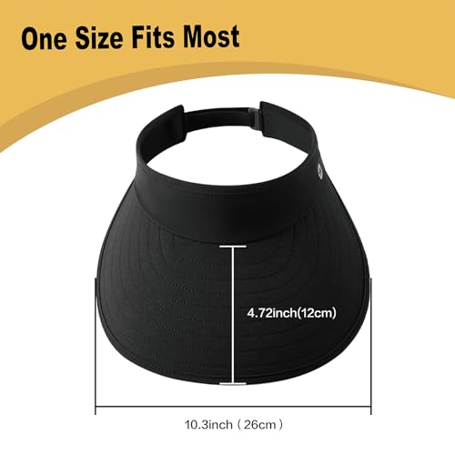 Image of WANDER Sun Visor Hats for Women Wide Brim UV Protection Adjustable Large Golf Beach Cap Packable Travel Sport Visor