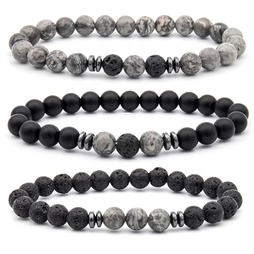 Bracelet de perles de roche de lave 8 mm l'accessoire idéal pour votre quotidien
