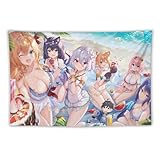 壁タペストリー かわいいアニメ柄 プリンセスコネクト!ReDive プリコネ ユイ ヒヨリ キャル 布ポスター 壁掛け タペストリー 大判 【雰囲気転換 背景 多機能】 インテリア 部屋飾り 模様替え モダン 装飾用品 寝室 リビングルーム 寮の飾り小物 窓カーテン 簡単にかける 40"x60"