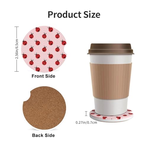 Portavasos para auto absorbentes cerámicos 2.56 pulg 2 pack miniatura 3