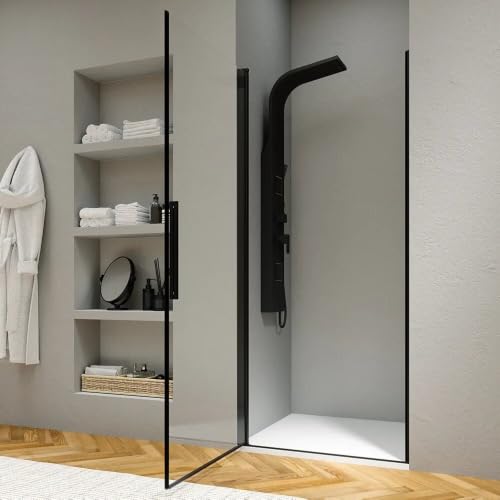 Puerta de ducha 100 cm para evitar salpicaduras con cristal transparente Elba 3