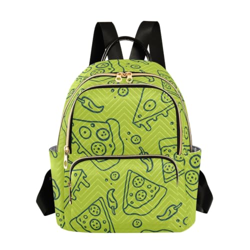 Sac à dos femme antivol mini taille S décontracté couleur vert pizza chic