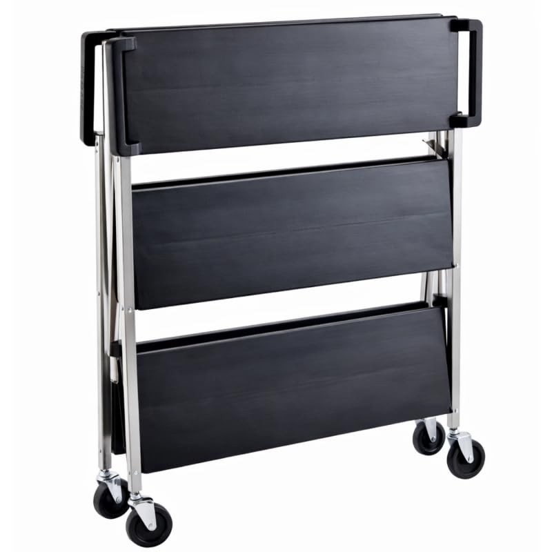 Carro de servicio plegable de 3 niveles - 930 x 510 mm - 50 kg/bandeja - Polipropileno
