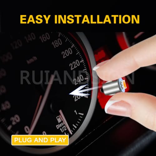 Ruiandsion 12V BA7S Bombillas LED Amarillas para Tablero Pack 10 miniatura 5